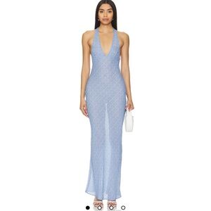 Lioness -  Carrie Halter Dress in Blue Check
